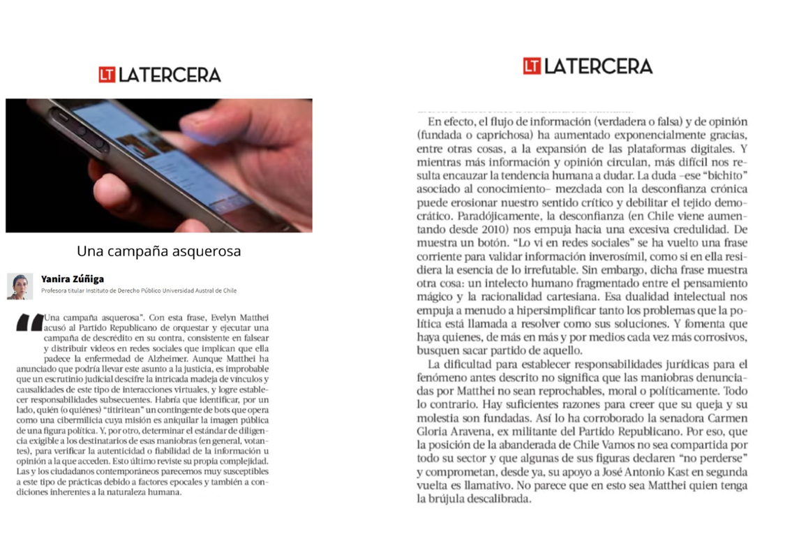 columnaopinion latercera yanira Una campaña asquerosa